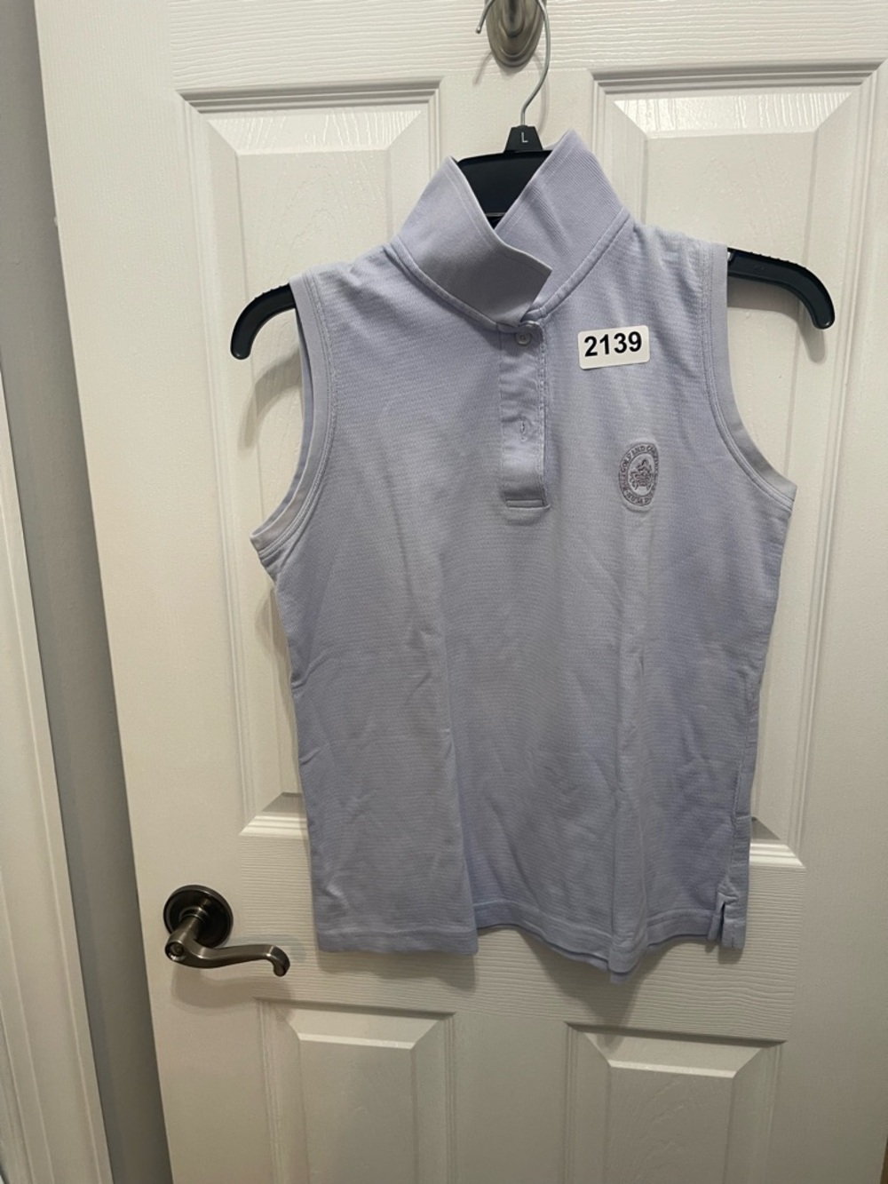 Sleeveless Polo Tank Top in Light Lavender